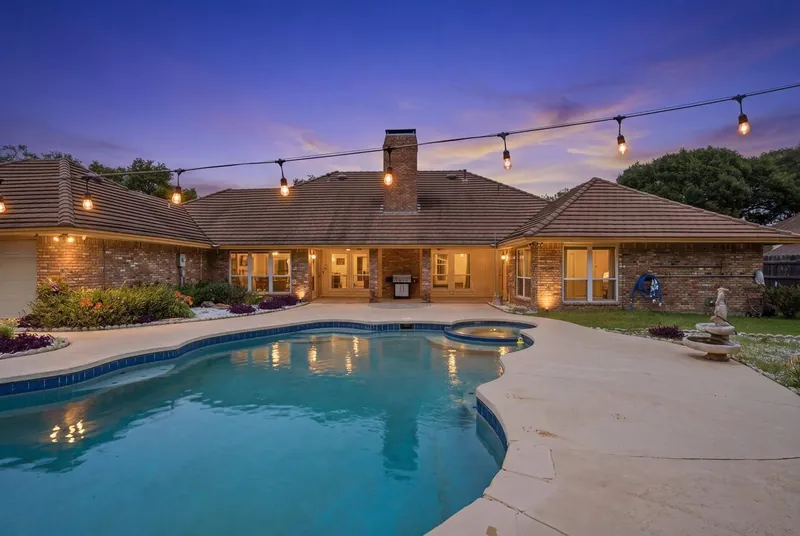 Pool at twilight, 906 Greenbriar, Duncanville
